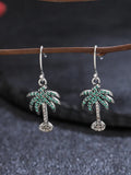 925 Silver Colorful Zircon Tree Bee Earrings