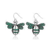925 Silver Colorful Zircon Tree Bee Earrings