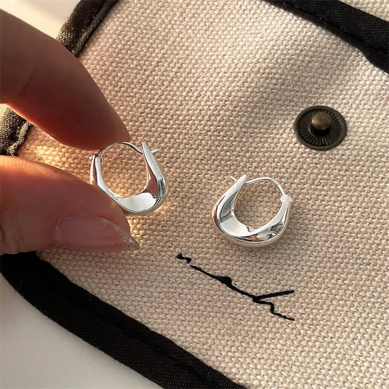 925 Silver Ear Hoop Earrings Women's Jewelry Accessories