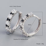 925 Silver CZ Hoop Earrings Women's Accessories