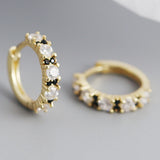 925 Silver CZ Hoop Earrings Women's Accessories