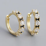 925 Silver CZ Hoop Earrings Women's Accessories