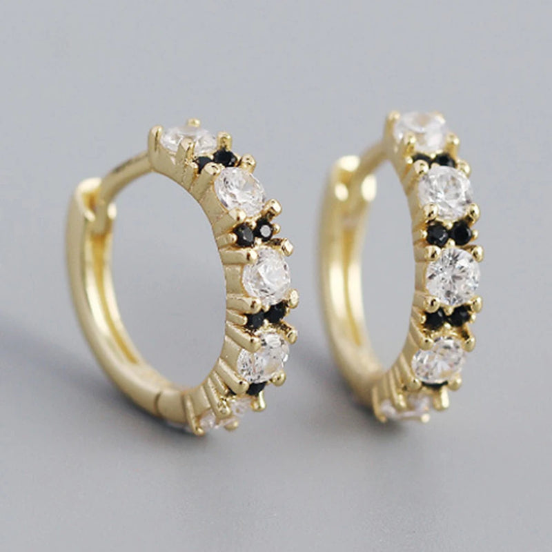 925 Silver CZ Hoop Earrings Women's Accessories