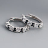 925 Silver CZ Hoop Earrings Women's Accessories