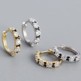 925 Silver CZ Hoop Earrings Women's Accessories