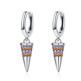 925 Silver Zircon Water Drop Earrings Fine Party Jewelry