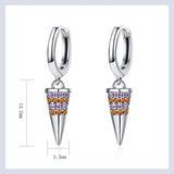 925 Silver Zircon Water Drop Earrings Fine Party Jewelry