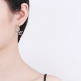 925 Silver Colorful Zircon Star Drop Earrings