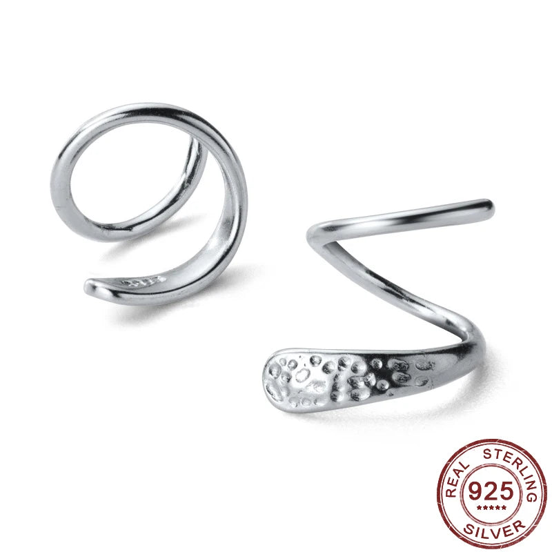 925 Silver Spiral Stud Earrings for Women Girls Teens Snake Earings Jewelry