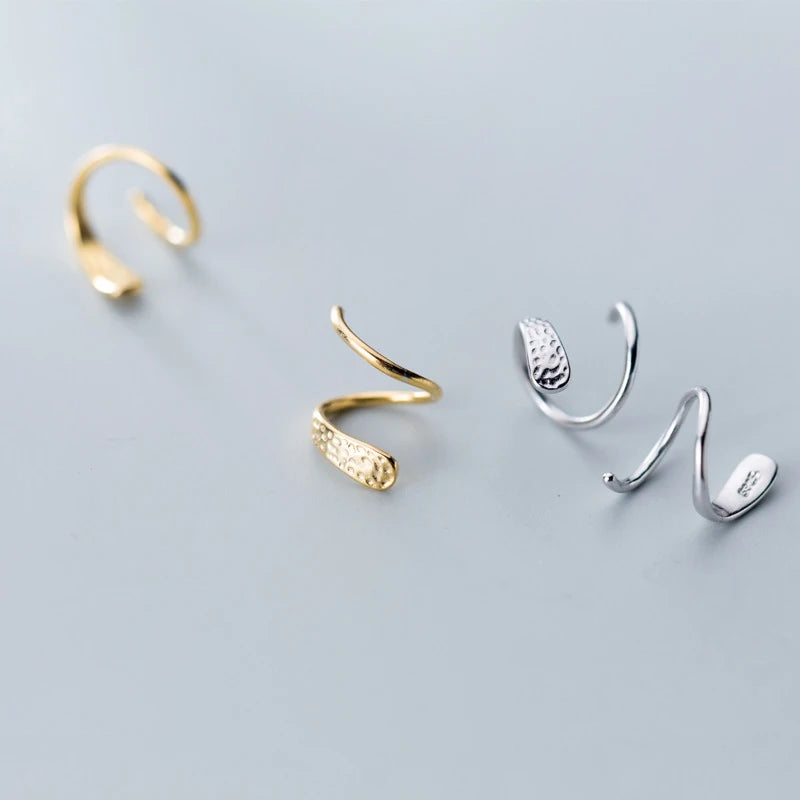 925 Silver Spiral Stud Earrings for Women Girls Teens Snake Earings Jewelry