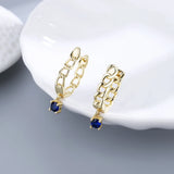 925 Sterling Silver Hoop Earrings with Zircon for Women
