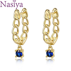 925 Sterling Silver Hoop Earrings with Zircon for Women