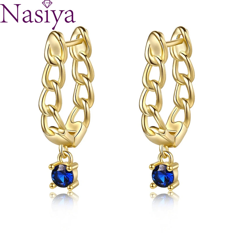 925 Sterling Silver Hoop Earrings with Zircon for Women