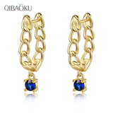 925 Silver Hoop Earrings with Zircon Ear Jewelry for Women