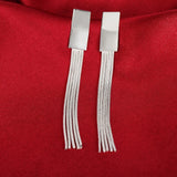 925 Silver Earrings Women's Tassel Ear Studs Christmas Jewelry