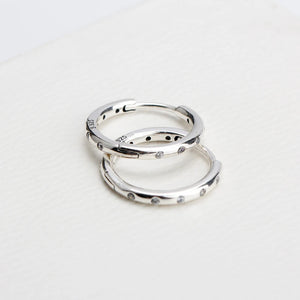 925 Silver Round CZ Circle Earrings for Women