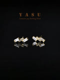 925 Silver Geometric Crystal Stud Earrings for Women
