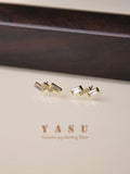 925 Silver Geometric Crystal Stud Earrings for Women