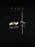 925 Silver Geometric Crystal Stud Earrings for Women