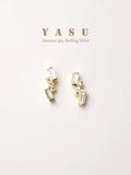 925 Silver Geometric Crystal Stud Earrings for Women