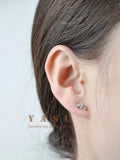 925 Silver Geometric Crystal Stud Earrings for Women