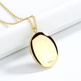 925 Silver Mother Of Pearl Shell Pendant Necklace Holiday Party Gift