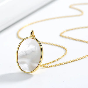 925 Silver Mother Of Pearl Shell Pendant Necklace Holiday Party Gift