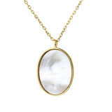 925 Silver Mother Of Pearl Shell Pendant Necklace Holiday Party Gift