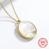 925 Silver Mother Of Pearl Shell Pendant Necklace Holiday Party Gift
