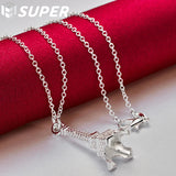 925 Silver Eiffel Tower Necklace 16-30 Inch Chain
