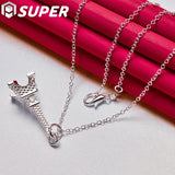 925 Silver Eiffel Tower Necklace 16-30 Inch Chain