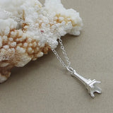 925 Silver Eiffel Tower Pendant Necklace Women Charm Jewelry