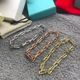 925 Silver Electroplating Rose Bracelet Women U Shape Lock Jewelry