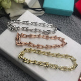 925 Silver Electroplating Rose Bracelet Women U Shape Lock Jewelry