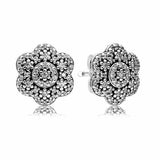 925 Silver Beauty Pearl Geometric Double Band Earrings