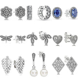 925 Silver Beauty Pearl Geometric Double Band Earrings