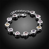 925 Silver Charm Bracelet Crystal Stone Drop Jewelry Women Wedding
