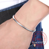 925 Sterling Silver Cuff Bangle Bracelets for Women Party Wedding Accessories