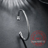 925 Sterling Silver Cuff Bangle Bracelets for Women Party Wedding Accessories