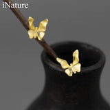 925 Silver Butterfly Stud Earrings Girls Party Jewelry