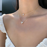 925 Silver Diamond Heart Necklace Zircon Choker Wedding Gift