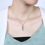 925 Silver Rainbow Diamond Necklace Multicolor Zircon Choker