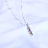 925 Silver Rainbow Diamond Necklace Multicolor Zircon Choker