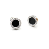 925 Silver Roman Charm Zircon Stud Earrings Hip Pop Style