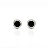 925 Silver Roman Charm Zircon Stud Earrings Hip Pop Style