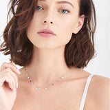 925 Sterling Silver Round Necklace Disc Shape Choker Pendant NK046