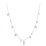 925 Sterling Silver Round Necklace Disc Shape Choker Pendant NK046