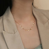 925 Sterling Silver Round Necklace Disc Shape Choker Pendant NK046