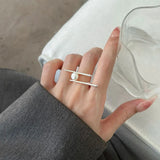 925 Silver Pearl Chopsticks Finger Rings Women Gift RHR911