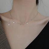 925 Sterling Silver Multiple Stars Choker Necklace Gift For Girl
